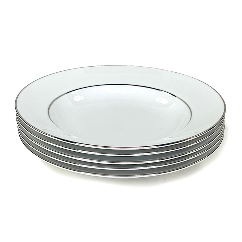 Nicole Miller Home Platinum Banded Soup Bowls - 5